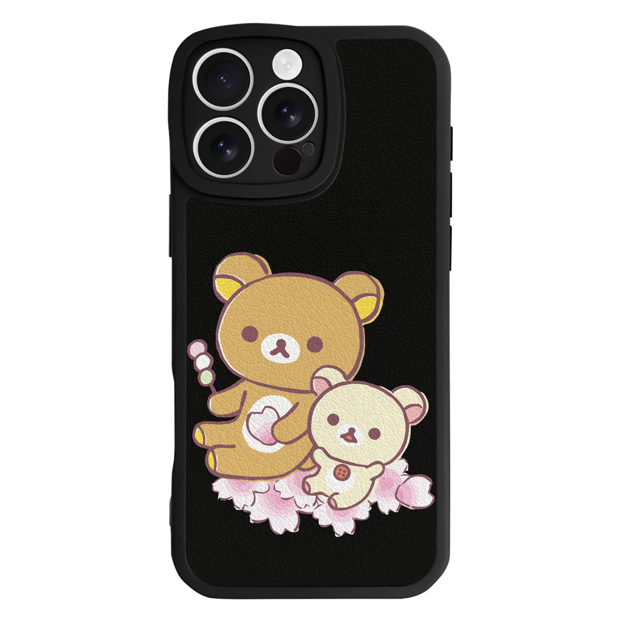 （画像用） リラックマ リラックマ キイロイトリ Rilakkuma Korilakkuma Kiiroitori 【iPhone 16シリーズ対応】シリコンスマホケース（レザー調） 材質：シリコン